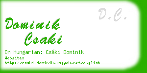 dominik csaki business card